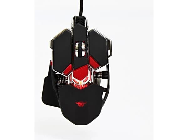"red fighter mouse m1, 4000dpi, optisk, 10 plattor, usb-kabel, svart, gaming