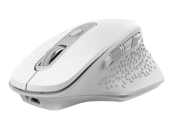 Trust Ozaa - Mus - compact, multi-device - høyrehendt - optisk - 6 knapper - trådløs - 2.4 GHz, Bluetooth - USB trådløs mottaker - hvit