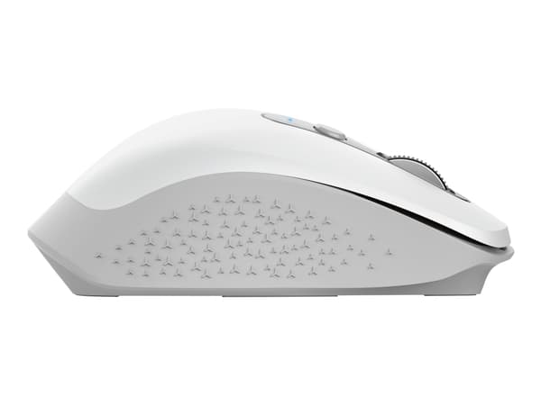 Trust Ozaa - Mus - compact, multi-device - høyrehendt - optisk - 6 knapper - trådløs - 2.4 GHz, Bluetooth - USB trådløs mottaker - hvit