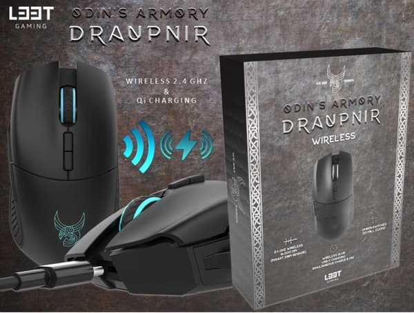 L33t Gaming DRAUPNIR trådløs spillmus 16.000 DPI - Qi CHARGING