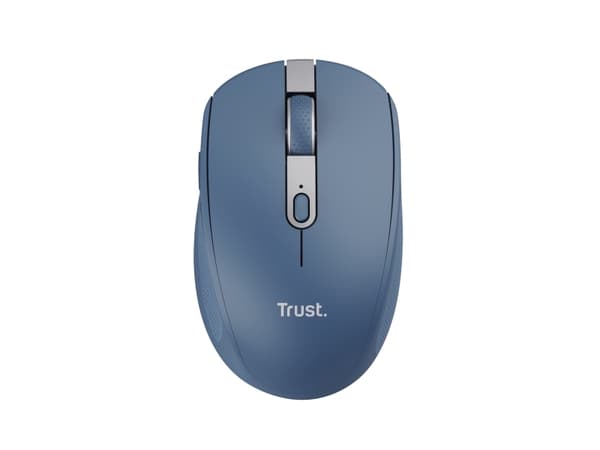 Trust Ozaa - Mus - kompakt, fleranvändarenhet - högerhänt - optisk - 6 knappar - trådlös - 2.4 GHz, Bluetooth - trådlös USB-mottagare - blå