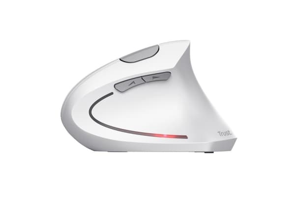Trust Verto - Vertikal mus - ergonomisk - högerhänt - optisk - 6 knappar - trådlös - 2.4 GHz - trådlös USB-mottagare - vit
