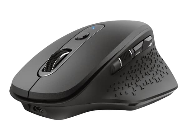 Trust Ozaa+ - Mus - flera enheter - högerhänt - optisk - 6 knappar - trådlös - 2.4 GHz, Bluetooth - trådlös USB-mottagare - svart