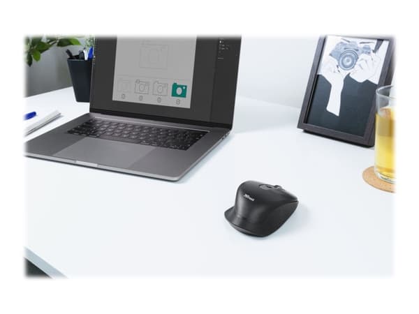Trust Ozaa+ - Mus - flera enheter - högerhänt - optisk - 6 knappar - trådlös - 2.4 GHz, Bluetooth - trådlös USB-mottagare - svart