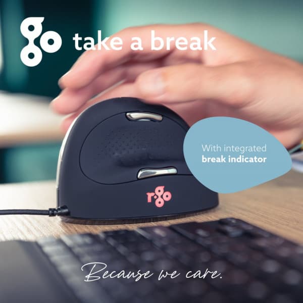 R-Go HE Break - vertikal mus, stor, för vänsterhand