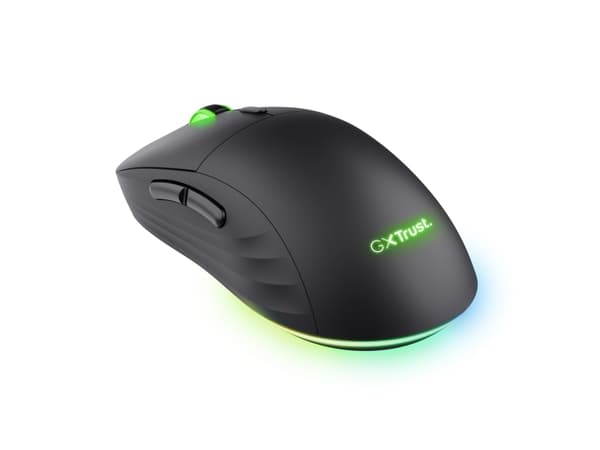 Trust GXT 927 REDEX+ - Mus - högpresterande, justerbar RGB-belysning - högerhänt - laser - 6 knappar - trådlös - 2.4 GHz - trådlös USB-mottagare - sv