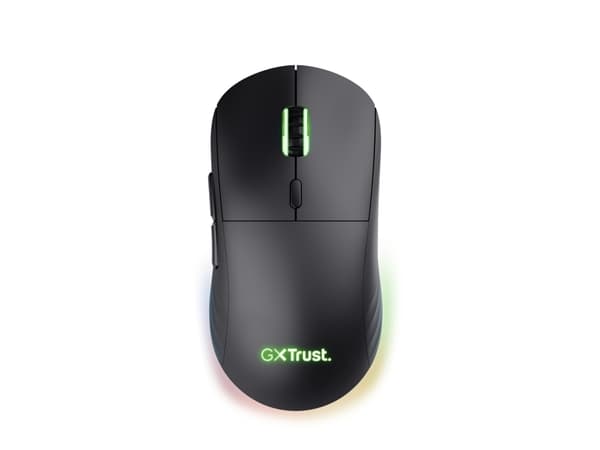 Trust GXT 927 REDEX+ - Mus - högpresterande, justerbar RGB-belysning - högerhänt - laser - 6 knappar - trådlös - 2.4 GHz - trådlös USB-mottagare - sv