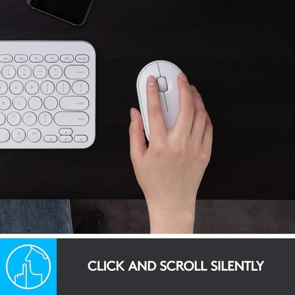 VALKOINEN Logitech PEBBLE i345 LANGATON Hiiri iPadiin, 1000 DPI