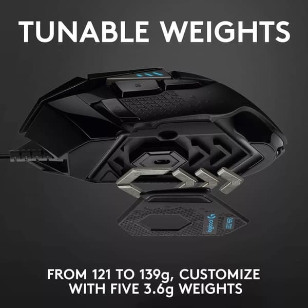 Logitech G502 HERO högpresterande trådad spelmus HERO 25K-sensor