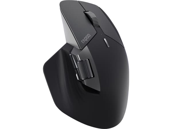 Rapoo MT760L, högerhand, Optisk, Trådlös RF + Bluetooth, 3200 DPI, Svart, Grå