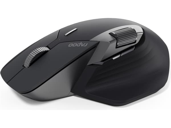 Rapoo MT760L, högerhand, Optisk, Trådlös RF + Bluetooth, 3200 DPI, Svart, Grå