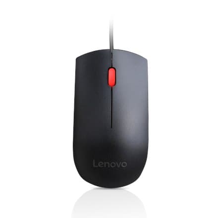 Lenovo Essential USB trådbunden mus, 1600 DPI, 1,8 m, 3 knappar, svart Lenovo | Essential USB-mus | Optisk sensor | trådbunden | Blac
