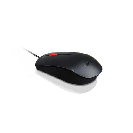 Lenovo Essential USB trådbunden mus, 1600 DPI, 1,8 m, 3 knappar, svart Lenovo | Essential USB-mus | Optisk sensor | trådbunden | Blac Svart