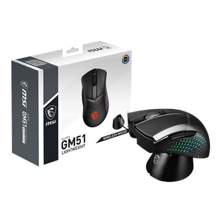 MSI | Lättvikts trådlös spelmus | Spelmus | GM51 | Trådlös | 2,4 GHz | Svart