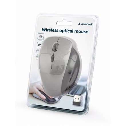 Gembird | Trådlös optisk mus | MUSW-6B-02-BG | Optisk mus | USB | Svart-rymdgrå