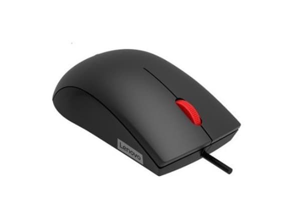 Lenovo 120 - Mus - optisk LED - 3 knappar - kabelansluten - USB - svart