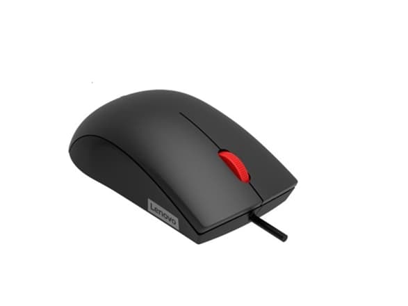 Lenovo 120 - Mus - optisk LED - 3 knappar - kabelansluten - USB - svart