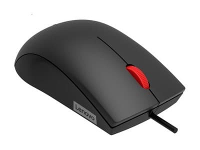 Lenovo 120 - Mus - optisk LED - 3 knappar - kabelansluten - USB - svart