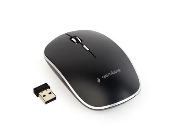 MOUSE USB OPTICAL WRL BLACK SILENT MUSW-4BS-01 GEMBIRD