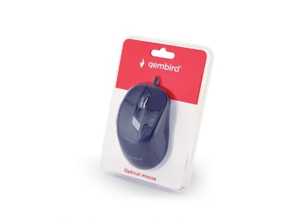 Gembird MUS-6B-01, Ambidextrous, Optisk, USB Type-A, 1600 DPI, Svart