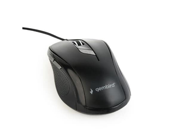 Gembird MUS-6B-01, Ambidextrous, Optisk, USB Type-A, 1600 DPI, Svart