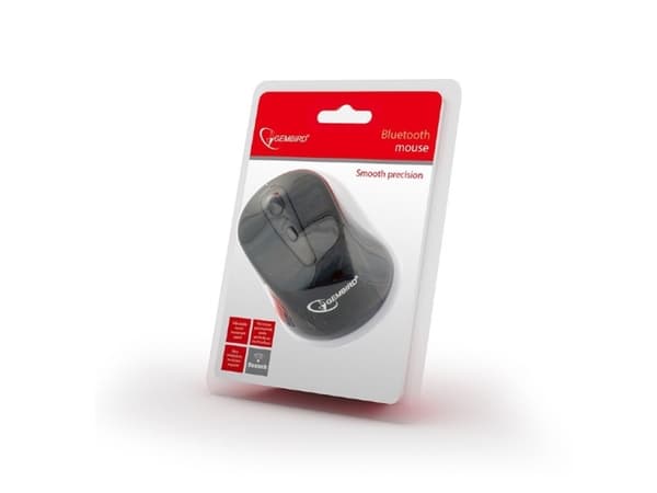 Gembird MUSWB2, Høyre hendt, Optisk, Bluetooth, 1600 DPI, Sort, Grå