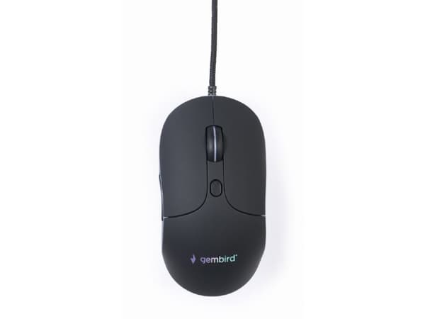 Gembird - Mus - ergonomisk - belyst, stor storlek - optisk - 6 knappar - kabelansluten - USB 2.0 - blåsa