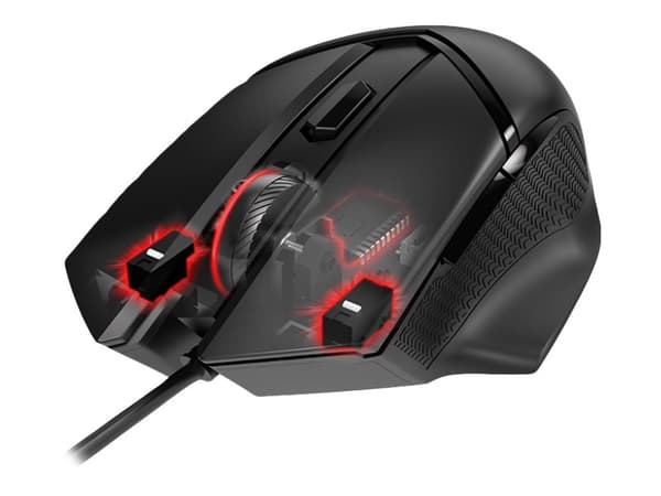MSI Clutch GM20 Elite, Oikeakätinen, Optinen, USB A-tyyppi, 6400 DPI, Musta