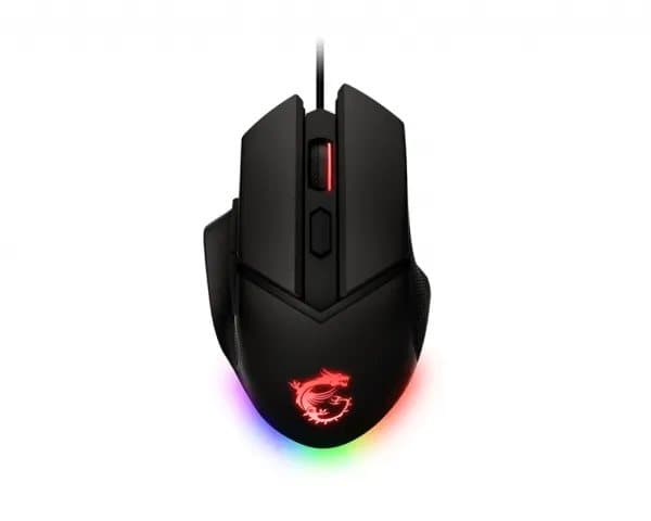 MSI Clutch GM08 - Mus - høyre- og venstrehåndet - optisk - 6 knapper - kablet - USB - svart Sort
