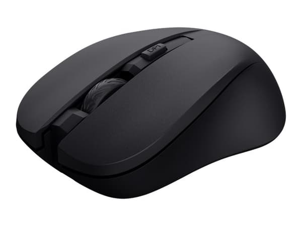 Trust Mydo - Mus - tyst - höger- och vänsterhänta - optisk - 4 knappar - trådlös - 2.4 GHz - trådlös USB-mottagare - svart Svart