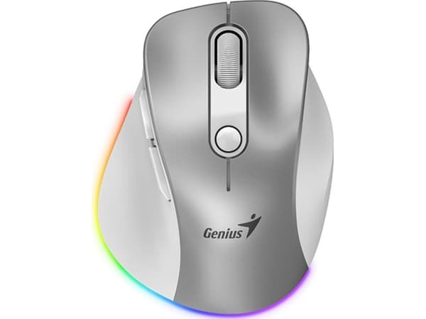 Genius Trådlös mus, Genius Ergo 9000S Pro, silver, optisk, 2400DPI