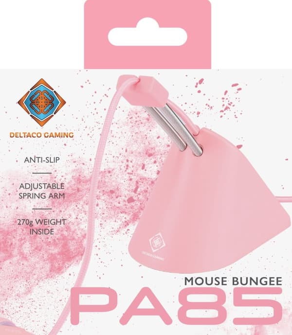 Deltaco - Gaming Mouse Bungee - Justerbar Hållare - Rosa