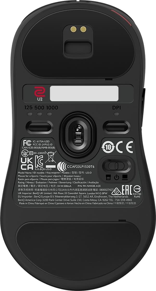 BenQ Wireless Gaming Mouse ZOWIE U2 - eSports - Størrelse M - Symmetrisk design - USB