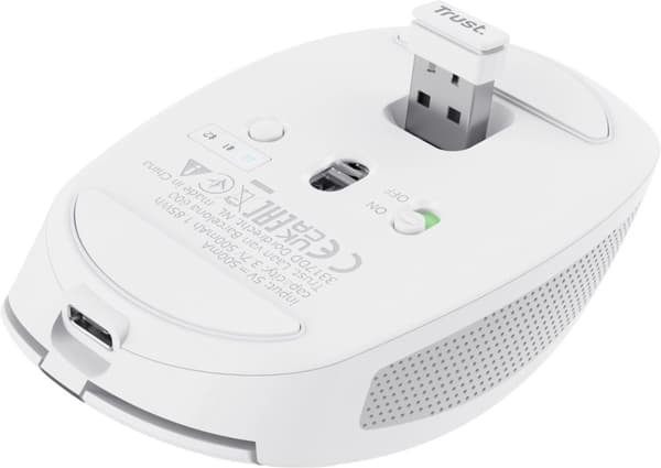 Trust Ozaa Compact - Laddbara trådlösa hörlurar - USB & Bluetooth - Stil - Vit