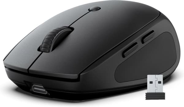 JLab Go Recharge Mouse Ambidextrous Bluetooth + USB Type-A 1600 DPI (IEUMGOCHRGMSRBLK124)