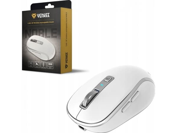 Yenkee mus DUAL WiFi+Bluetooth trådløs mus, oppladbart batteri, 5 knapper