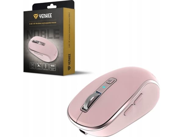 Yenkee Trådlös DUAL WiFi+Bluetooth uppladdningsbar mus 2400DPI