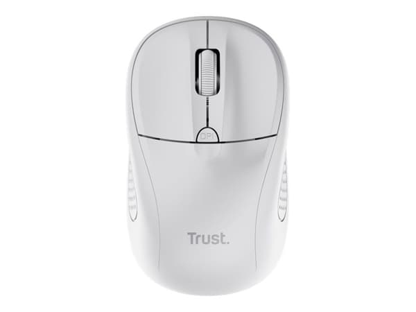 Trust Primo - Mus - høyre- og venstrehåndet - optisk - 4 knapper - trådløs - 2.4 GHz - USB trådløs mottaker - matt hvit