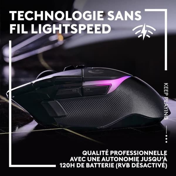 Spelmus - Trådlös - Logitech G - G502 X Plus - Svart