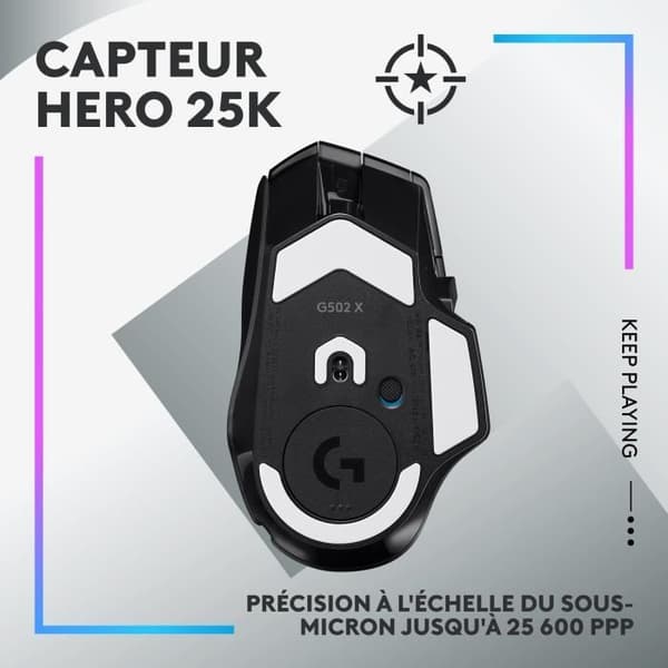 Spelmus - Trådlös - Logitech G - G502 X Plus - Svart