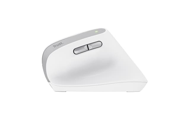 Trust Bayo II - Vertikal mus - ergonomisk - högerhänt - optisk - 6 knappar - trådlös - 2.4 GHz - trådlös USB-mottagare - vit