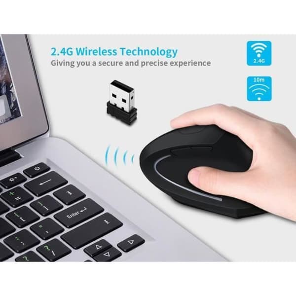 Ergonomisk vertikal mus - GOBRO - Trådlös modell - 5 knappar - USB 2.4G - Optisk