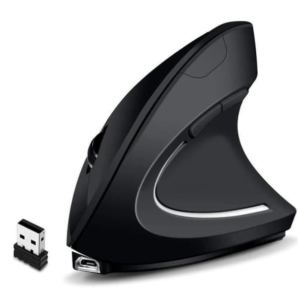 Ergonomisk vertikal mus - GOBRO - Trådlös modell - 5 knappar - USB 2.4G - Optisk