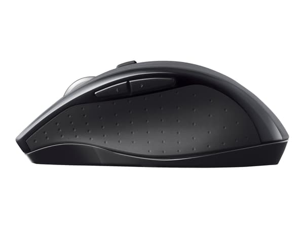 Logitech Marathon M705 - Mus - ergonomisk - høyrehendt - laser - 7 knapper - trådløs - 2.4 GHz - USB trådløs mottaker - koksgrå