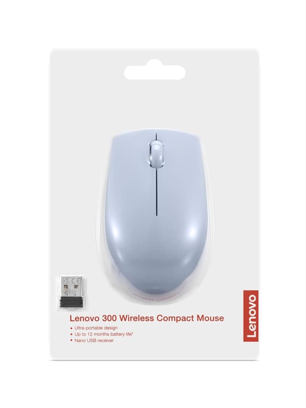 Lenovo 300 Wireless Compact Maus Kabellos Optisch Blau 3 Tasten 1000 dpi mus Ambidextrous RF Wire