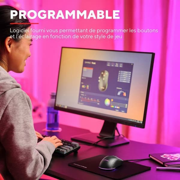 Trust Gaming REDEX lättviktsspelmus 82g, Kailh-switchar 200-10000 DPI 6 programmerbara knappar USB-trådbunden RGB-spelmus