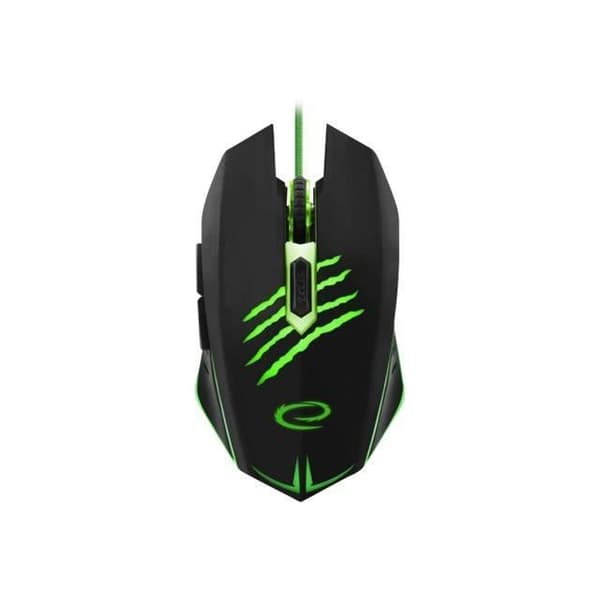 ESPERANZA MX209 CLAW optisk mus - 6 knappar - flätad kabel - grön LED