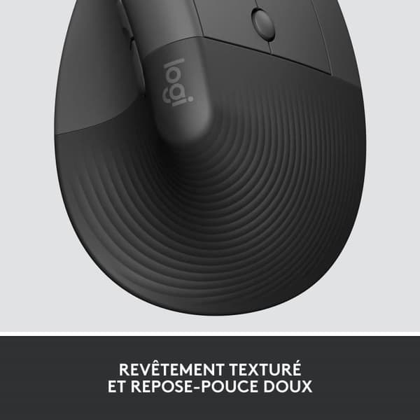 Ergonomisk mus - Logitech - Lift for Business - Tyst - Grafit - Trådlös