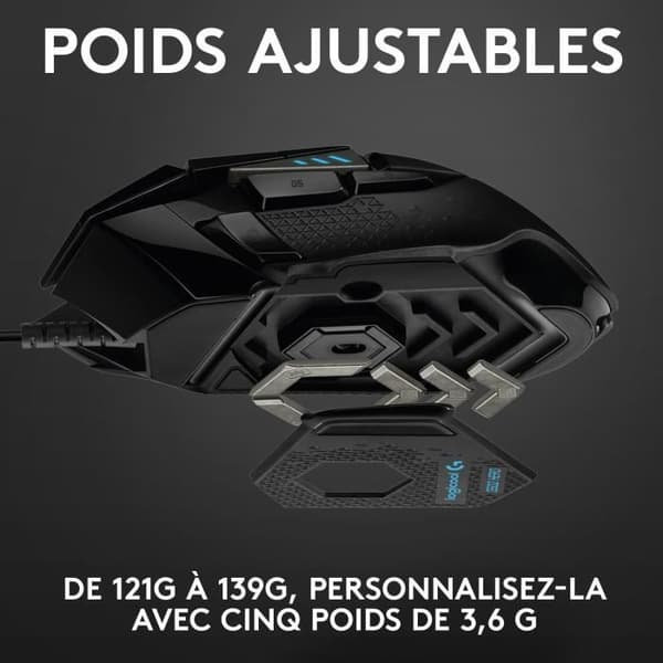 Spelmus - Kabelansluten - Logitech G - G502 Hero - Svart
