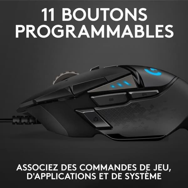 Spelmus - Kabelansluten - Logitech G - G502 Hero - Svart